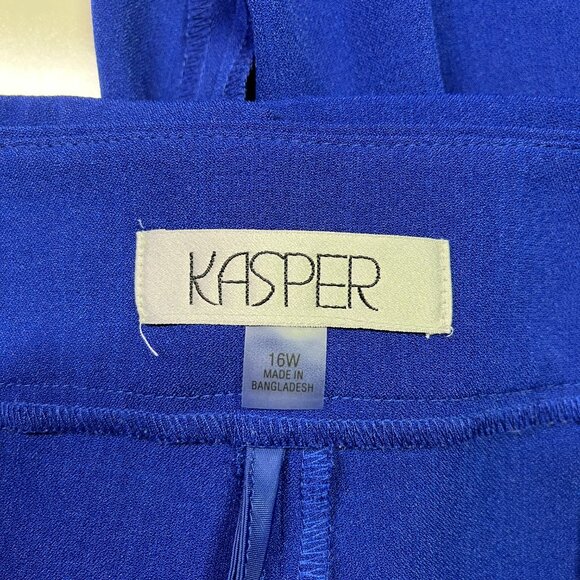 Kasper Plus Size 16W Cobalt Blue Dress Pants - Picture 2 of 8